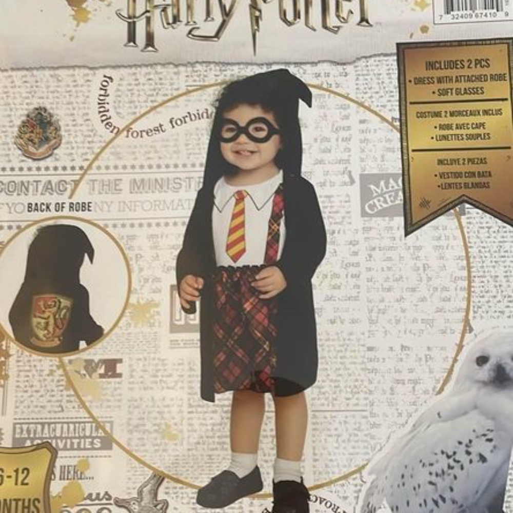 BRAND NEW baby harry potter gryffindor dress with robe halloween costume
